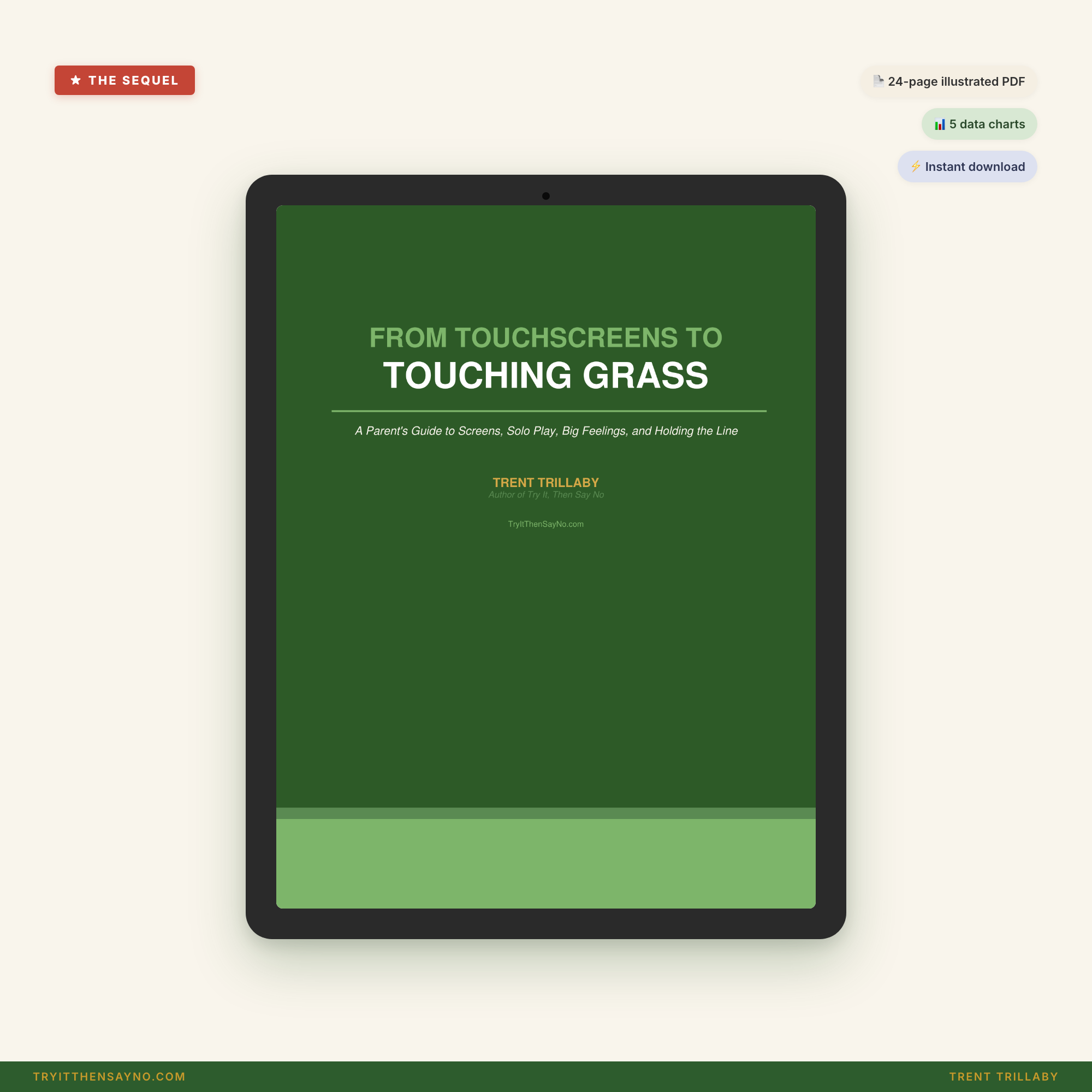 From Touchscreens to Touching Grass — cover on iPad, hero image