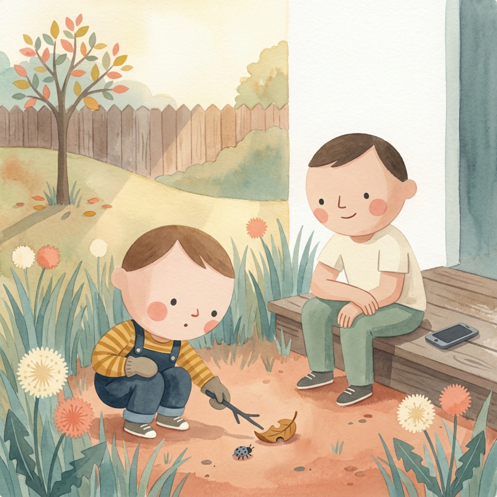 From Touchscreens to Touching Grass — family lifestyle illustration