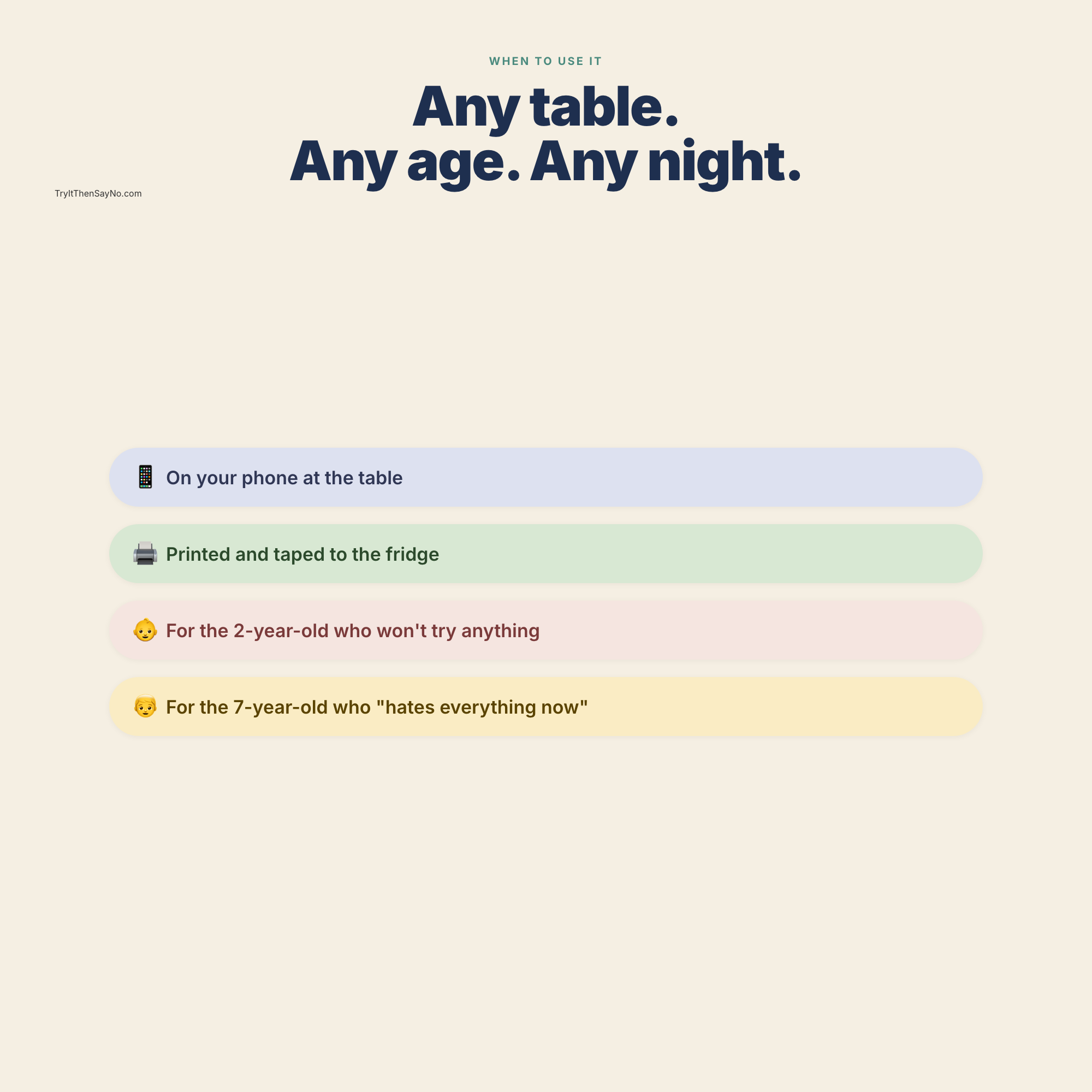 Try It, Then Say No — use cases